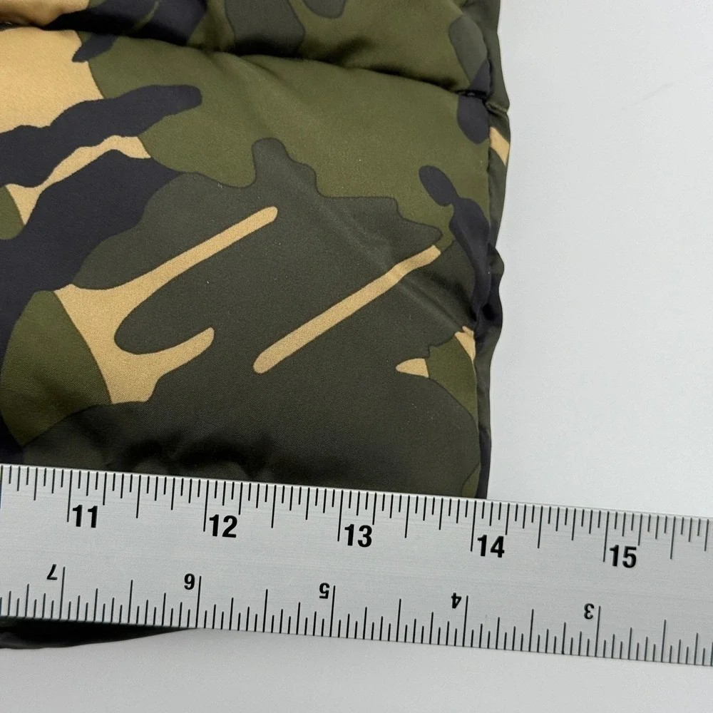 Old Navy Puffer Vest Boys Size 4T Green Camo Fleece‎ Lined Full Zip  Camouflage